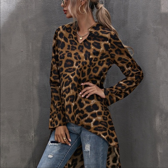 Let's Get Crazy Camel Leopard Top main image 1